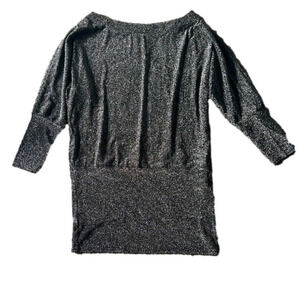 SIZE XL auxo collection glittery long sleeve mini dress